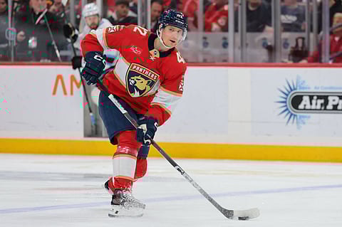 Florida Panthers defenseman Gustav Forsling in action