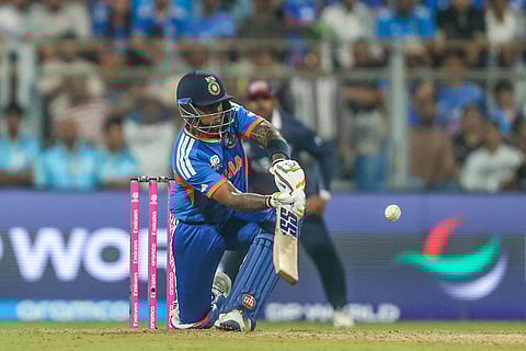 Indian skipper Suryakumar Yadav in action against USA