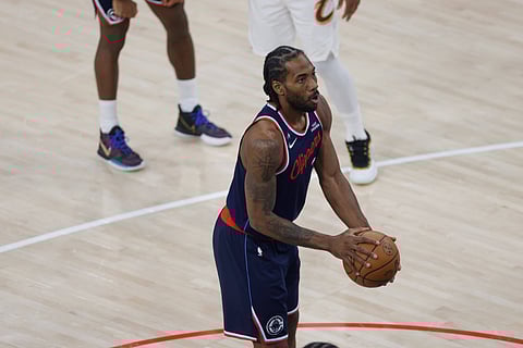 Kawhi Leonard of Los Angeles Clippers in action