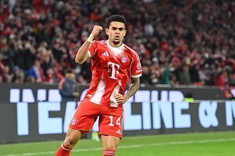 Luis Diaz celebrates his goal against TSG Hoffenheim