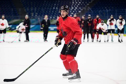 Canada captain Sidney Crosby during practice session