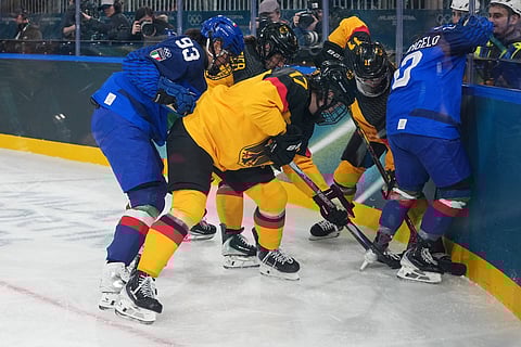 Italy players in action against Germany
