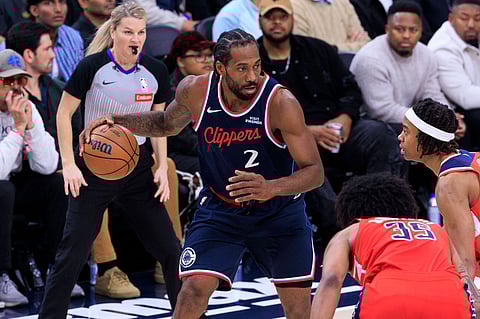 Kawhi Leonard of Los Angeles Clippers in action