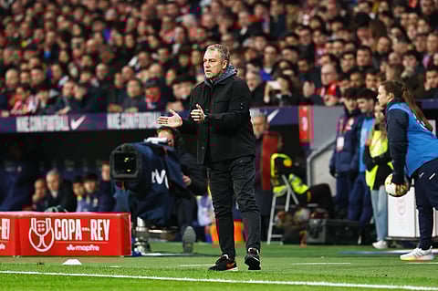 Hansi Flick on the touchline during the Copa del Rey semi-final