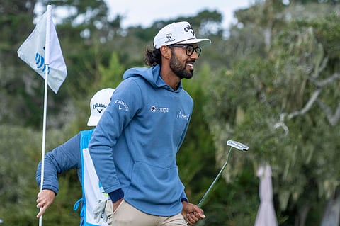 Akshay Bhatia smiles during the AT&T Pebble Beach Pro-Am