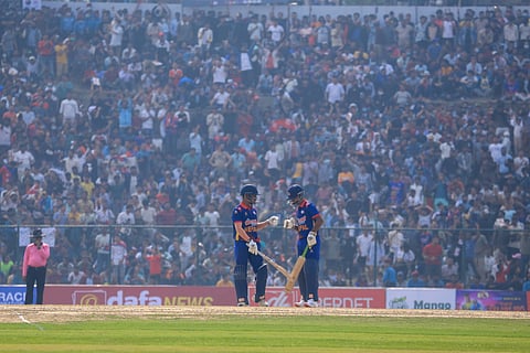 Nepal players in action