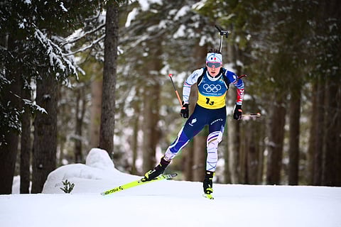 Oceane Michelon in action during the Winter Olympics
