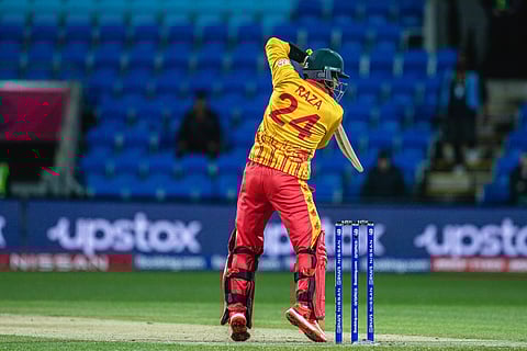 Zimbabwe captain Sikander Raza in action