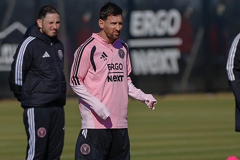 Lionel Messi during an Inter Miami practice session