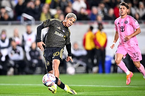 David Martinez on his way to score the opening goal for Los Angeles FC