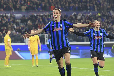 Mario Pasalic celebrates his goal against Borussia Dortmund