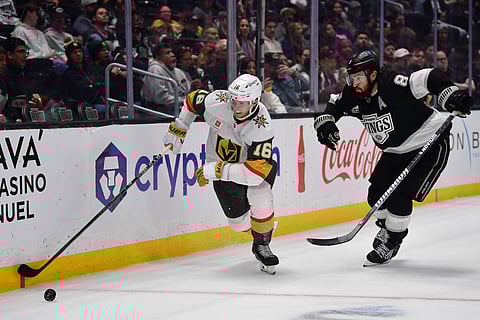 Pavel Dorofeyev in action against Los Angeles Kings