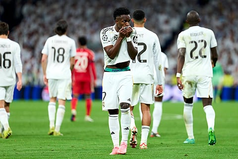 Vinicius Jr celebrates his goal for Real Madrid