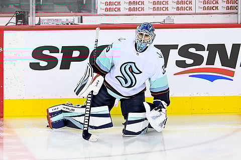 Seattle Kraken goalie Joey Daccord
