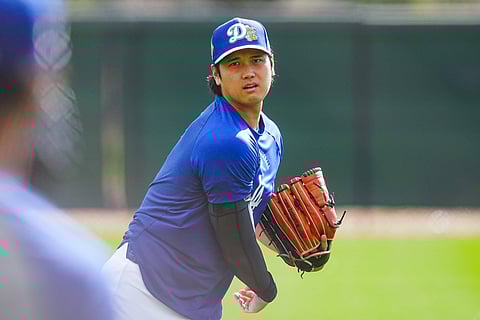 Shohei Ohtani during training workout