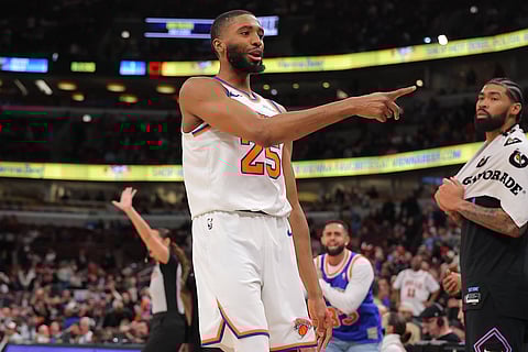 New York Knicks player Mikal Bridges in action