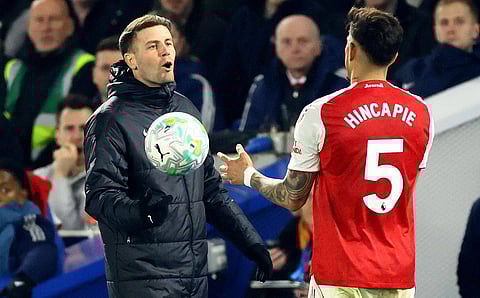 Fabian Huerzeler on the touchline against Arsenal