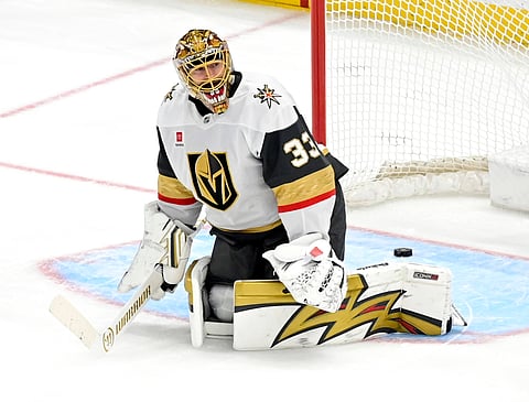 Vegas Golden Knights goaltender Adin Hill