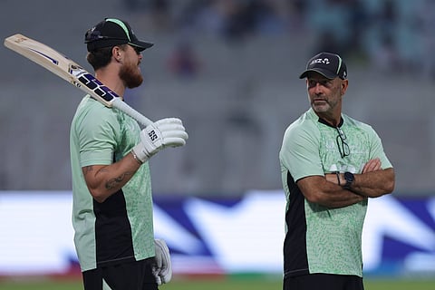 New Zealand coach Rob Walter with Finn Allen