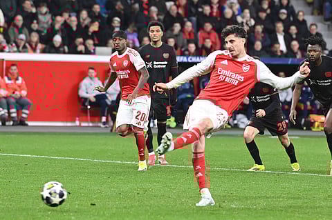 Kai Havertz scores from the spot for Arsenal