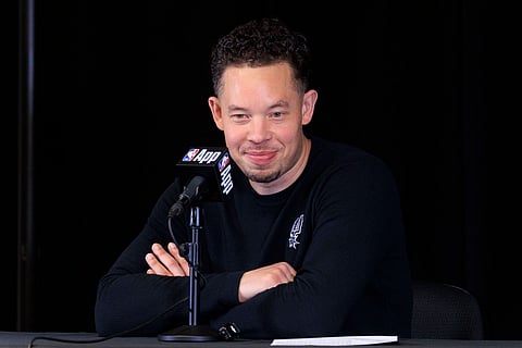 San Antonio Spurs head coach Mitch Johnson during press conference