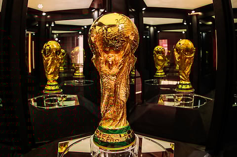 FIFA World Cup trophy in display