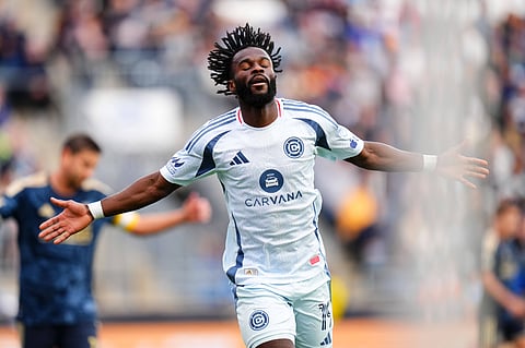 Jonathan Bamba celebrates his goal