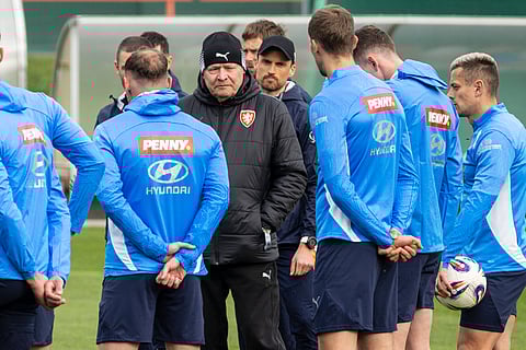 Czechia coach Miroslav Koubek during training session ahead of Ireland clash