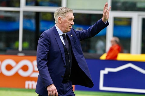 Carlo Ancelotti during the international friendly against France