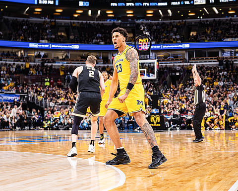 Yaxel Lendeborg celebrates a point