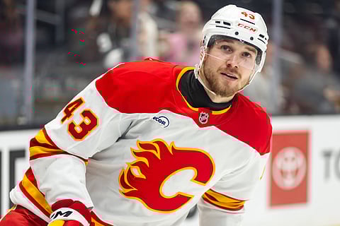 Adam Klapka in action for Calgary Flames