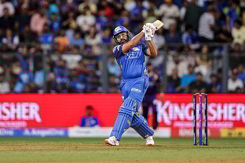 Rohit Sharma in action against Kolkata Knight Riders