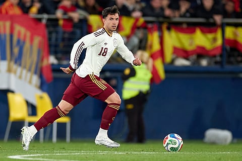 Martin Zubimendi in action against Serbia