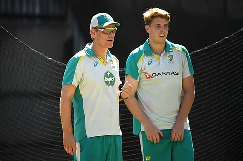 Andrew McDonald with Cameron Green