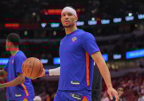 Josh Hart of New York Knicks during warmups