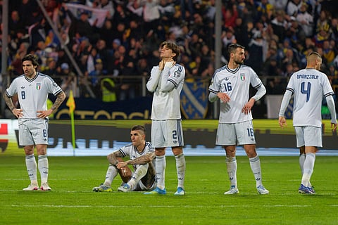 Italy players disappointed after losing out to Bosnia and Herzegovina in penalty shoot out