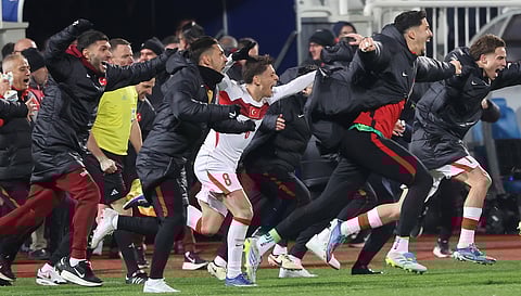 Turkey players celebrate after securing qualification to FIFA World Cup 2026