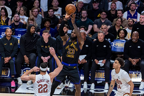 LeBron James in action against Cleveland Cavaliers