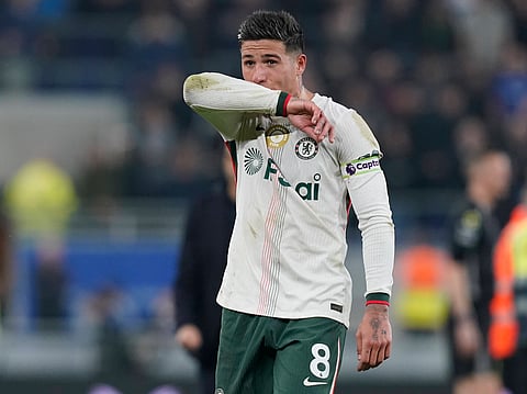Enzo Fernandez during Premier League clash against Everton