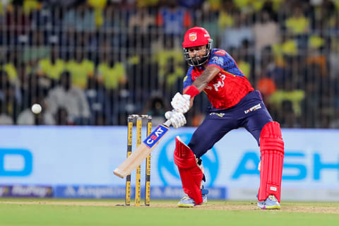 Punjab Kings captain Shreyas Iyer in action against CSK