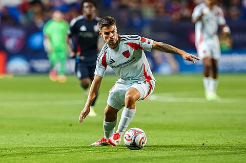 FC Dallas midfielder Joaquin Valiente in action