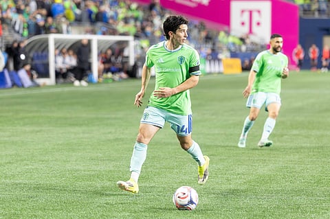 Seattle Sounders forward Paul Rothrock in action