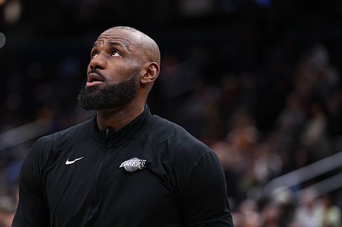 LeBron James during warm up