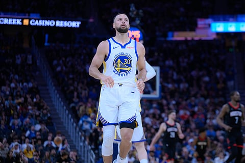 Stephen Curry of Golden State Warriors in action