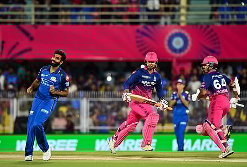 Vaibhav Sooryavanshi in action against Mumbai Indians