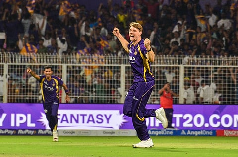 Cameron Green celebrates after dismissing Rishabh Pant