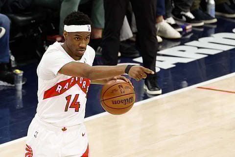 Toronto Raptors guard Ja'Kobe Walter