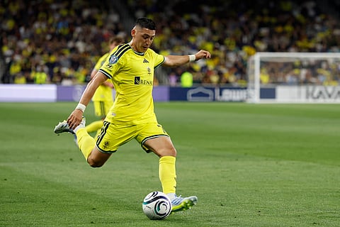 Nashville SC forward Cristian Espinoza in action