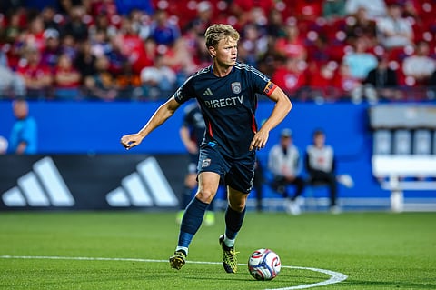 San Diego FC midfielder Jeppe Tverkskov in action