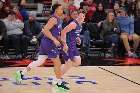 Grant Williams and Kon Knueppel of Charlotte Hornets